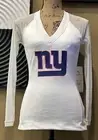 NWT Womens NEW YORK GIANTS All Sport Couture Sheer Sleeve/Open Back Top~ShelfBra