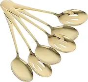 TOKIDNY 6pcs Stainless Steel Serving Spoon Set Slotted Spoons for Buffets and Banquets Dishwasher Safe Dinnerware for Easy Cleaning for Parties and Entertaining