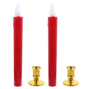 4 Pcs Electronic Candle Light Flameless Taper Decorative LED Lights