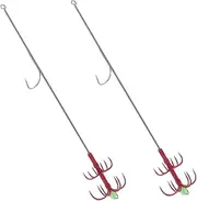 SUPVOX Sturdy Double Fishing Hooks 2pcs Octopus Hooks Double-Layer Design for Freshwater Saltwater Fishing