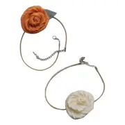 Flowers String Necklace Fabric Elegant Clavicle Chain Novel Delicate Neck Chain