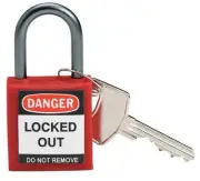 Brady 118926 Lockout Padlock,Kd,Red,1-2/5"H,Pk6