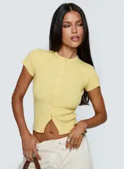 Suzu Knit Top Lemon