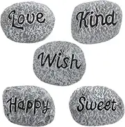 Levemolo Natural Landscape Rocks 5 Pack of Resin Stones for Outdoor Decor Decorative Pebbles for Yard Garden