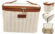 ORB Style - ANEW Cosmetic Bag--Train Case-Beige/Tan CB104BT-Stripes