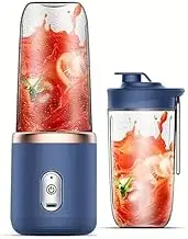 Portable Electric 6 Blades Multifunction Juice Blender Fresh Juice Smoothie Blenderlce Crush Cup Food Processor (BLUE)