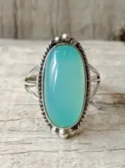 Silver-Tone Oval Ornate Simulated Gemstone Ring Size 10 New Free Ship B2235