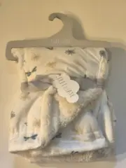 Elle & Jaye Baby Blanket Dragonfly Dandelions Reversible Soft White Sherpa Lovey