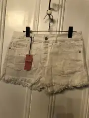 Supre denim shorts white size 12 new rrp $40
