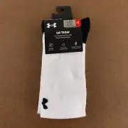 Under Armour Unisex (M 7-8.5 W 6-10) White UA Team Over-The-Calf Sock 1 Pair NWT