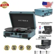 Retro Bluetooth Record Player Suitcase - Exceptional Sound for Home & Travel
