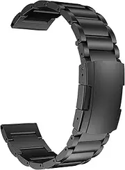 [MaKTech] Titanium band,22mm Light Weight One-Piece Metal Link Bracelet,Compatible with Galaxy Watch 3 45mm/46mm,HuaWei Watch 4/3 & Ultimate/GT 4/3 Pro,Amazfit GTR 3/2 (Black)