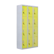 12-Door Locker for Office Gym Shed School Home Storage - Standard Lock with 2 Keys