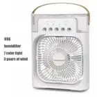 Portable Humidifier Fan Three in One, Mini USB Air Conditioning Fan, LED Night L