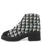 CHANEL Boots with Pearls Tweed Boots Tweed Black 38 White Black Bag Zip G33823