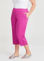 [TS] Taking Shape Stretch Linen Juls Crop Pant Size 18 in Wild Orchid - Plus Size Women's Bottoms Wild Orchid