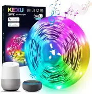 50ft Smart WiFi LED Strip Light, App Control and Music Sync Work with Alexa