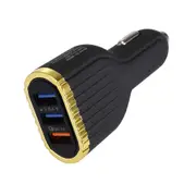 2PCS QC3.0 3.5A Blue Indication Light Fast Charging Car Charger For iPhone 8Plus XS 11Pro Huawei P30 Pro Xiami Mi9 9Pro S10+ Note10 BLACK COLOR