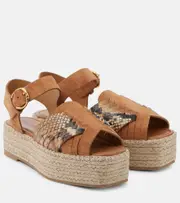 [Ulla Johnson] Ulla Johnson Elsa snake-effect leather espadrilles AU 8 beige