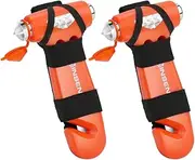 SENSEN Window Breaker Seatbelt Cutter, Car Emergency Escape Tool to Break Glass, Safety Hammer, 3-in-1, 2 Pack, Orange