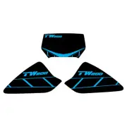 TW200 Shroud Graphics and front plate decal 1987-2023 retro black / cyan