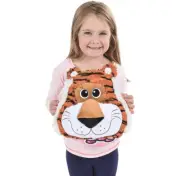 Tiger Head Plush Pillow (11" ) Highly Detailed. Double Sided. Soft Plush Throw