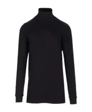 roll-neck organic cotton jumper L Black