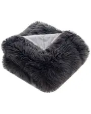 Safavieh Faux Grey Shadow Fox Throw