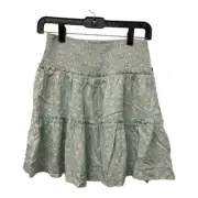 NWT Gap Skirts Girls Youth 14/16 Sage Floral Pull On Smocked Tiered Cottagecore