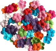 WADSUWAN SHOP 100 pcs Patch Flowers 25x25mm Mulberry Paper Flower Scrapbooking Wedding Doll House Supplies Card Mini Paper Flowers Product from Thailand.