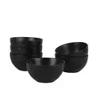 Wazee Matte 5.5"/16oz Cereal Bowl, Set of 6, Black