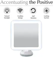 Lighted Magnifying Mirror LED Makeup Mirror 16.5cm Cordless Suction Cup 360degree Rotation Home Travel 10X