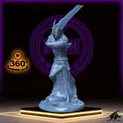 Dragon Oni Assassin | Dragonborn Rogue Miniature for Tabletop games like D&D and