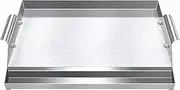 Stainless Steel Griddle (17" x 12") for BBQ Charcoal/GasGrills Fry Flat Top Plate Even Heating for Indoor/Outdoor Cooking, Camping, Tailgating, and Parties