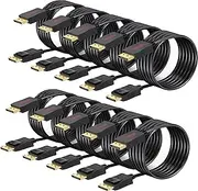 Displayport to DisplayPort Cable 6ft 10-Pack, Display Port Cable Male to Male Cable, High Speed DP Cables Supports 4K@60Hz, Monitor Cable Compatible with All Display Port Devices