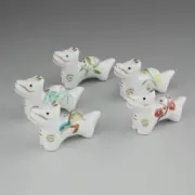 Kyoyaki Kiyomizu-aki Zodiac Dragon Greeting Spring Flower Chopstick Rest Shisen