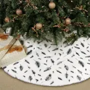 Christmas Tree Skirt, 30 Inches Luxury Faux Fur White Feather Tree Skirt, Plu...