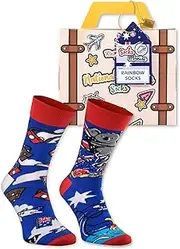 [Rainbow Socks] Men Women Novelty Socks Australia Suitcase - 1 Pair