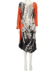 Pattern Round Neckline Dress