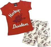 [HARLEY-DAVIDSON] Little Girls' 2 Piece Toddler Short Sleeve Tee & Bike Short Set