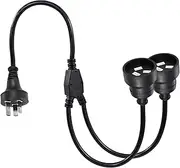 2 Ways Splitter Outlets Extension Lead Cord 30CM Short 13A 250V Au 3-Prong Plug to 2X sockets Y Cable Heavy Duty 1.5mm Household Appliances