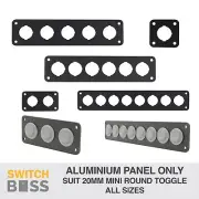20mm Mini Round TOGGLE ROCKER SWITCH PANEL Only Aluminium 12v Marine ALL SIZES