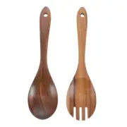Wooden Spoon and Fork Set Kitchen Cutlery Sets Salad Serving