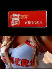 Hooters Uniform Brooke Name Tag Pin Fancy Dress Role Play Halloween Costume sexy