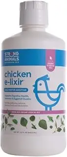 Strong Animals Chicken E-lixir – Natural Daily Chicken Supplement with Organic Oregano Essential Oils, Vitamins & Electrolytes for Backyard Chickens (32 oz. Bottle)