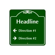 Custom Sign Headline Directions Left & Right Arrow Aluminum Metal 12"x12" Sign