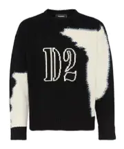 Dsquared2 Fake Stitch D2 Knit Jumper S,XL,L,M Black/White