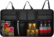 Car Storage Organizer | Car Grocery Organizer Trunk Carrier - Heavy Duty Waterproof Multi Pocket Storage Bag with 9 Compartments, Space Saver for Water Bottle Umbrella Grocery