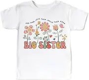 [pixie AND elf] Big Sister T Shirt with Wildflowers