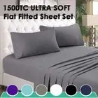 1500TC Ultra SOFT 4 Pcs FLAT & FITTED Sheet Set Double/Queen/King Size Bed NEW
